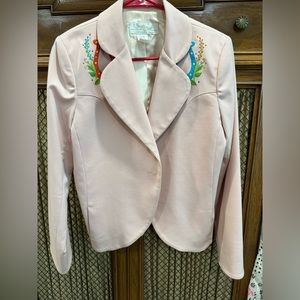 $235 Western Horseshoe Swarovski Crystal Embroidered Jacket~Medium Sage West